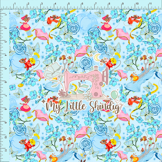 Fabric Club Month 26 - Sewing Mice Blue (retail)