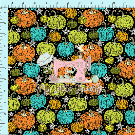 Swirly Green Gourds (retail) - Fabric Club Month 40