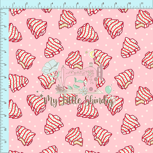 Fabric Club Month 19 -  Tree Cakes Pink (retail)