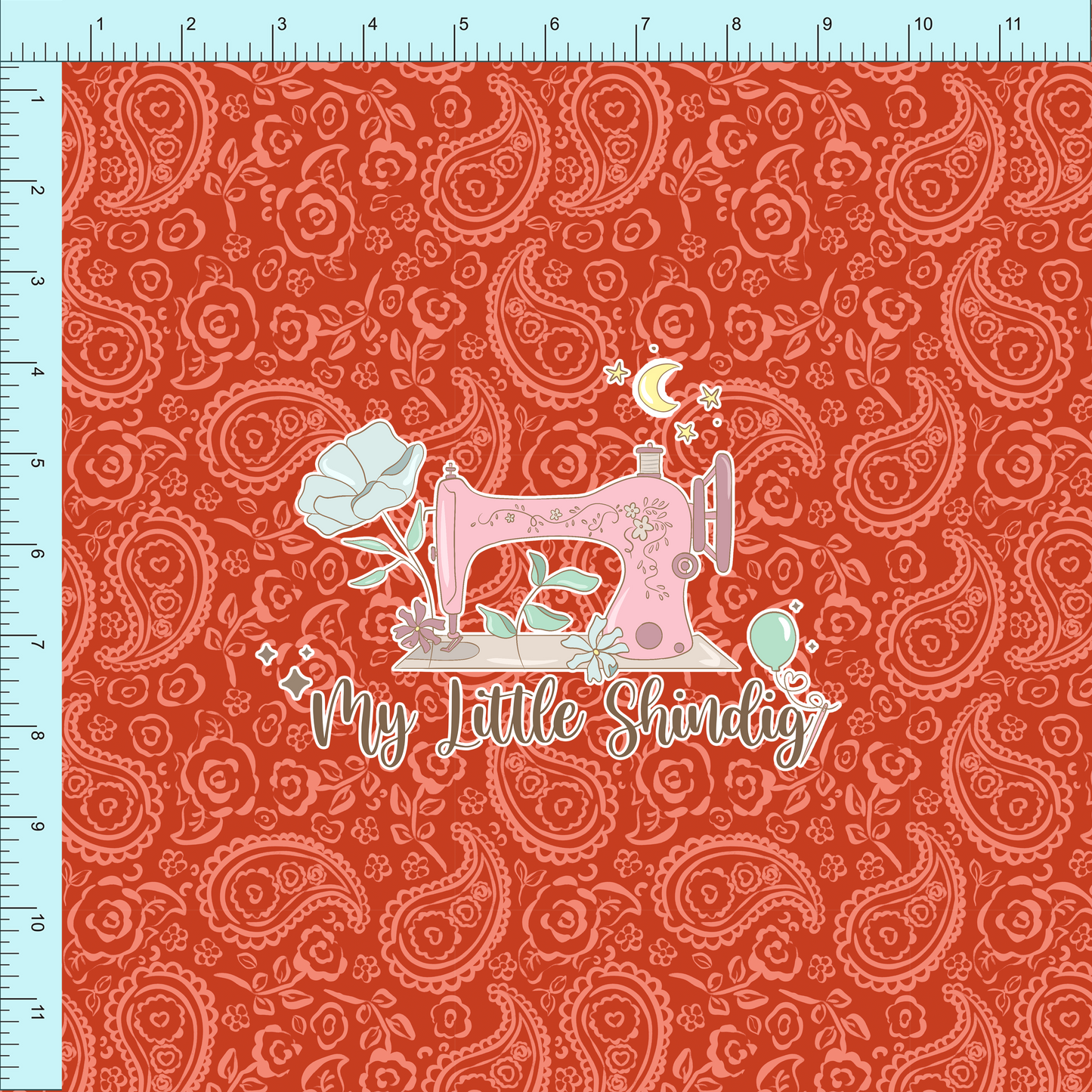 Fabric Club Month 62 - Vintage Valentine Red Paisley