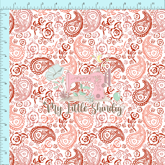Fabric Club Month 62 - Vintage Valentine White Paisley