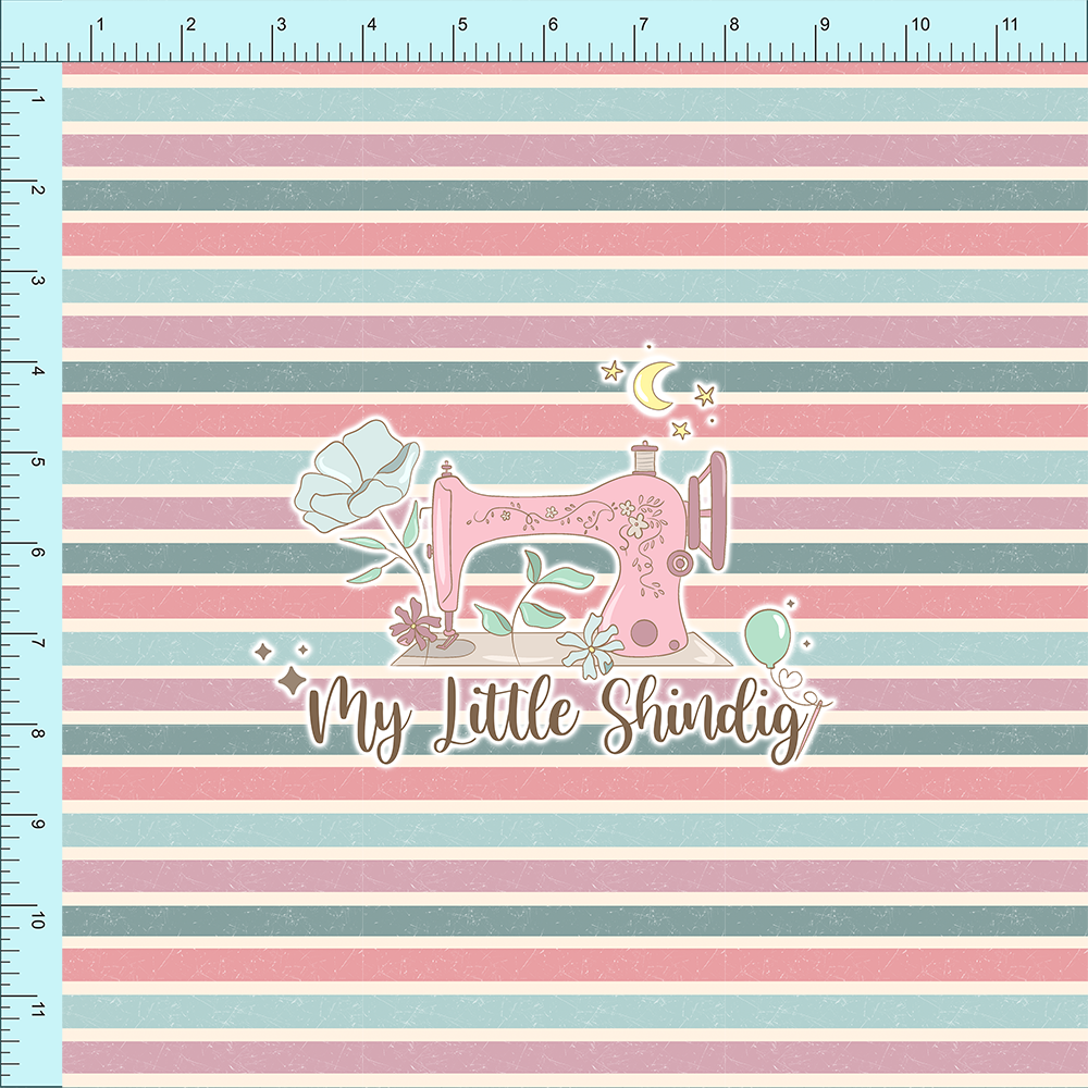 *Floral Blueberry Stripe (pre-order) - Fabric Club Month 27