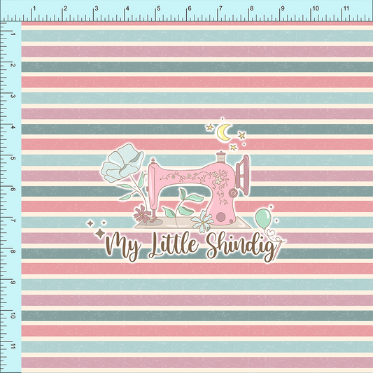 Floral Blueberry Stripe (pre-order) - Fabric Club Month 27