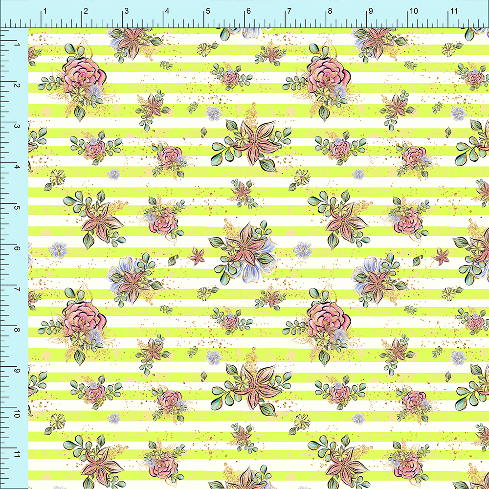 Fabric Club Month 14 -  Floral Stripe (retail)