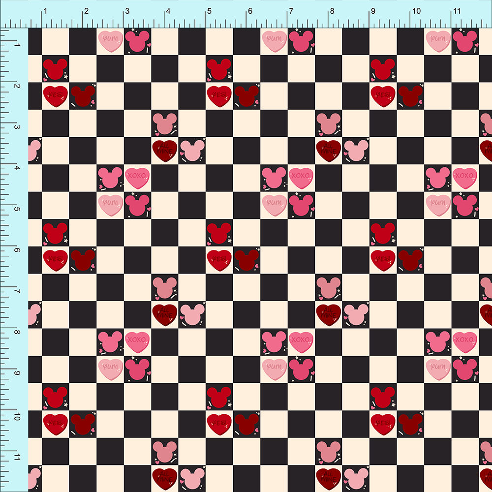 Fabric Club Month 21 -  Sweetheart Mouse Black Checks (retail)